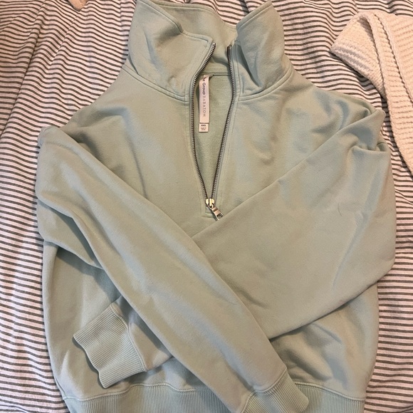 Aritzia Sweaters - Aritzia Mint Green Quarter-Zip Sweater